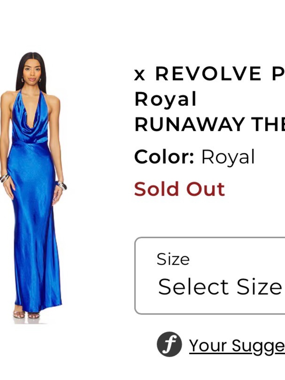 Revolve satin blue dress